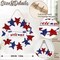 4th of July Patriotic Door Wreath - Independence Day Wooden White Red Blue Star Sign - Welcome Hanging Wreath for Front Door Memorial Day Decorations Party Supplies